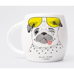 Чашка керамическая - Собачка "Ну что, по кофе и гулять?"